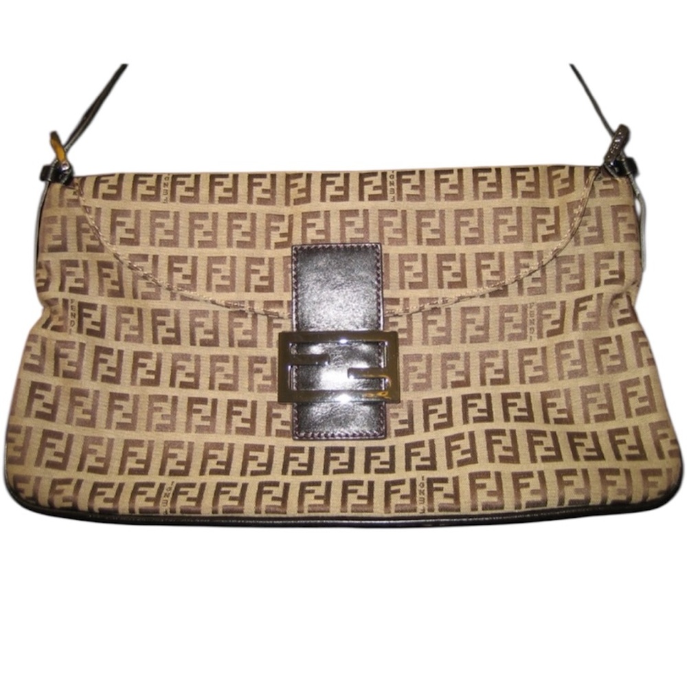 FENDI Classic BAGUETTE Brown fabric bag